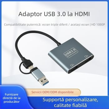 Cardă grafică externă SLMU104 cu afișare pe trei ecrane și interfață USB 3.0