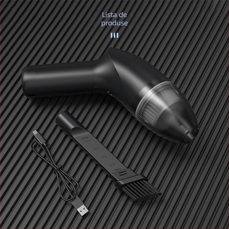 Aspirator portabil fără fir pentru birou și mașină – 64W, aspirație 3100-4000Pa, încărcare USB, baterie încorporată 2000–2500mAh, iluminare