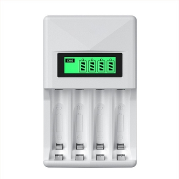 Încărcător Ni-MH pentru baterii, 4 sloturi, afișaj LCD, încărcare rapidă inteligentă, pentru baterii AA/AAA, intrare 5V 2A, ieșire 1.2V 1800mA