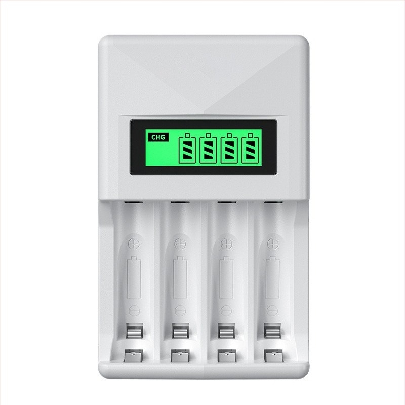 Încărcător Ni-MH pentru baterii, 4 sloturi, afișaj LCD, încărcare rapidă inteligentă, pentru baterii AA/AAA, intrare 5V 2A, ieșire 1.2V 1800mA