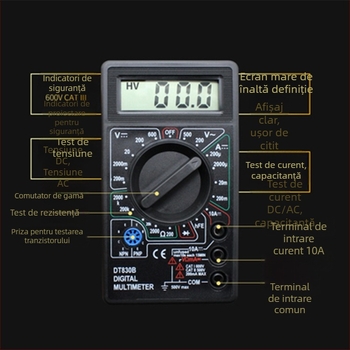 Multimetru digital DT830B – multimetru de masă, certificat CE, blocare date, oprire automată, model 830B