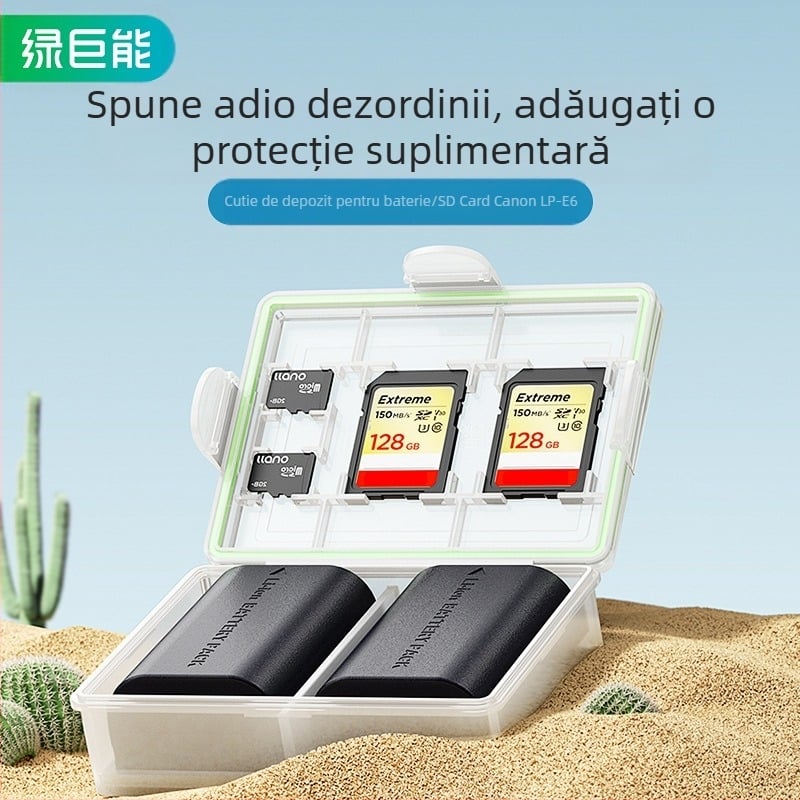 Green Giant Energy Cutie de depozitare LP-E6 pentru camere Canon R5/R6 și 60D/70D/80D/90D/5D4