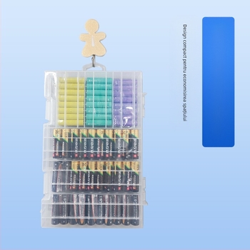 PowerLion cutie de depozitare baterii cu mai multe compartimente – organizator transparent pentru bateriile cilindrice, ROHS certificată
