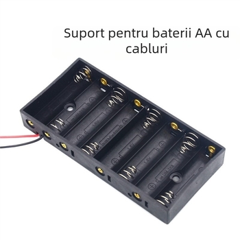 Cutie pentru baterii No. 5, 8 celule, dispunere laterală, 12V în serie, Carcasă dură