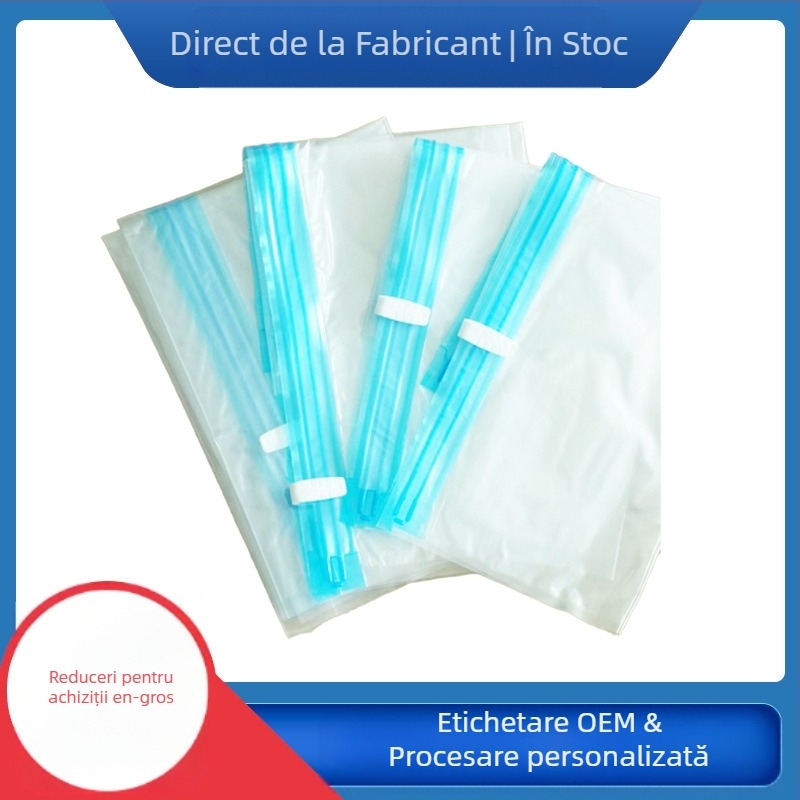 Sac de depozitare prin vid pentru haine - material PA+PE, tip rulă, model 001, OEM