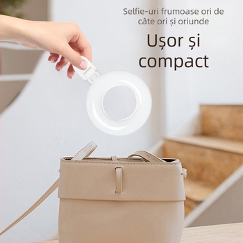 Xj57 Lumină inelară LED pentru telefoane și laptopuri – iluminare foto portabilă, manevrabilă, 5V1A, sub 10W