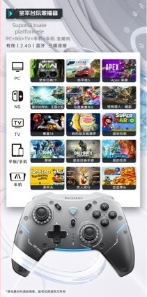 Controler de joc wireless Bluetooth USB – compatibil cu PC, TV și Nintendo Switch