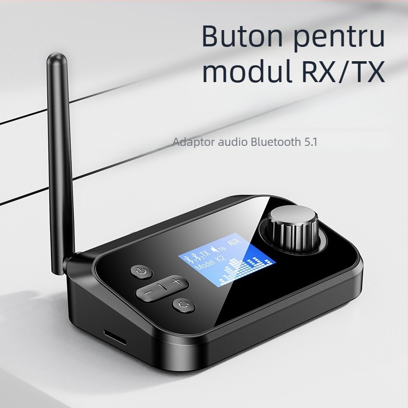 Adaptor Bluetooth emițător/receptor unu-la-două cu interfață USB, Plug-and-Play, alimentare externă, suportă două dispozitive, Bluetooth 5.0