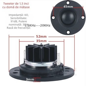 BYEC MK-1 tweeter cu diafragmă din mătase pură pentru îmbunătățirea sunetului în home theater și în sistemele audio pentru mașini