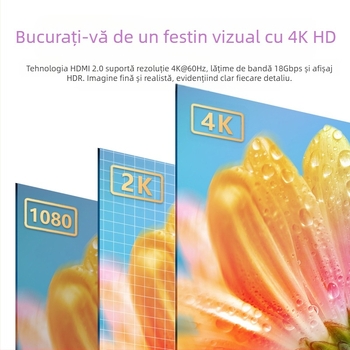 Cablu HDMI, HDMI 2.0, Type A, linie audio/video, conductor din aliaj placat cu aur