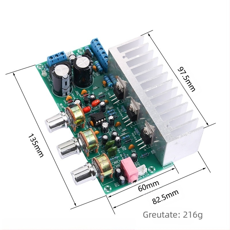 Placă amplificator Hi-Fi cu TDA2050 + TDA2030, 2.1 canale