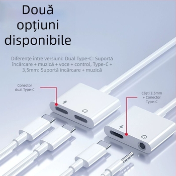SALAMOER 415 Adaptor USB-C la 3,5 mm pentru audio și încărcare pentru telefoane USB-C