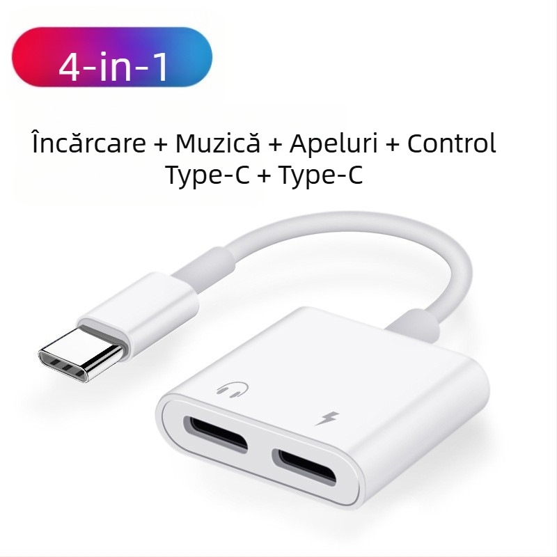 SALAMOER 415 Adaptor USB-C la 3,5 mm pentru audio și încărcare pentru telefoane USB-C