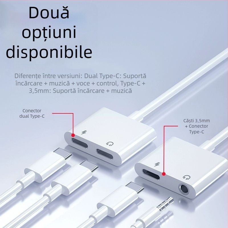 SALAMOER 415 Adaptor USB-C la 3,5 mm pentru audio și încărcare pentru telefoane USB-C