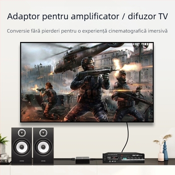 Adaptor audio coaxial/optic către 3,5 mm AUX pentru boxe TV cu suport Dolby Digital și DTS 5.1
