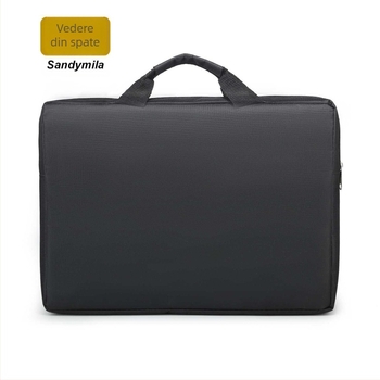 Geantă pentru laptop și tabletă, material Oxford 600D, închidere cu fermoar, impermeabilă, anti-furt, buzunar pentru calculator