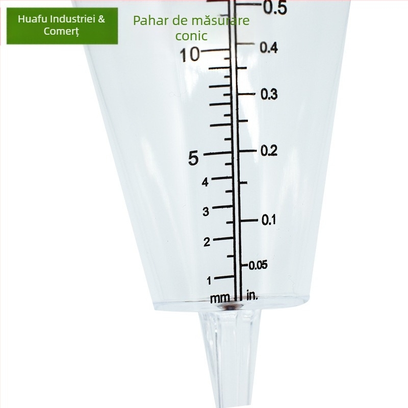 Pluviometru conic de grădină, material PS transparent, montaj plug-in, dimensiuni 100×215 mm, HF 039, Yuyao Zhejiang