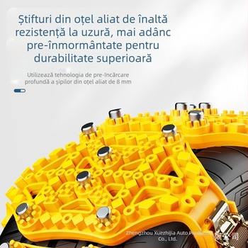 Lanț antiderapant de urgență pentru mașină, din cauciuc, compatibilitate generală a modelelor și a anvelopelor, greutate 2,9, procesare personalizabilă