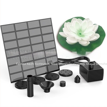 Set pompă de apă solară pentru fântână de grădină, cu design de lotus
