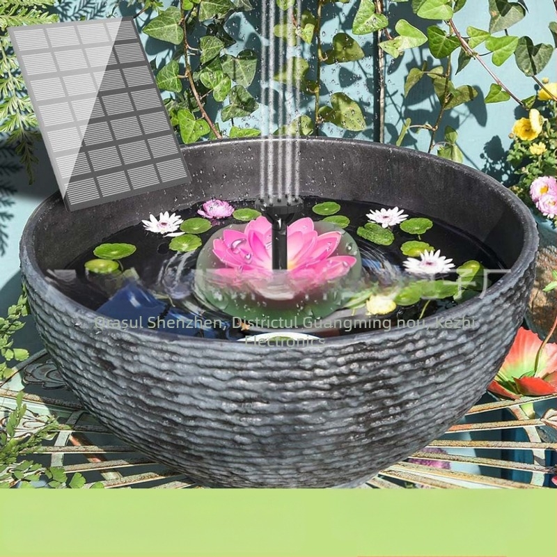 Kit pompă fântână solară pentru peisaj – duză de lotus, cablat, material monocristalin, origine Guangdong