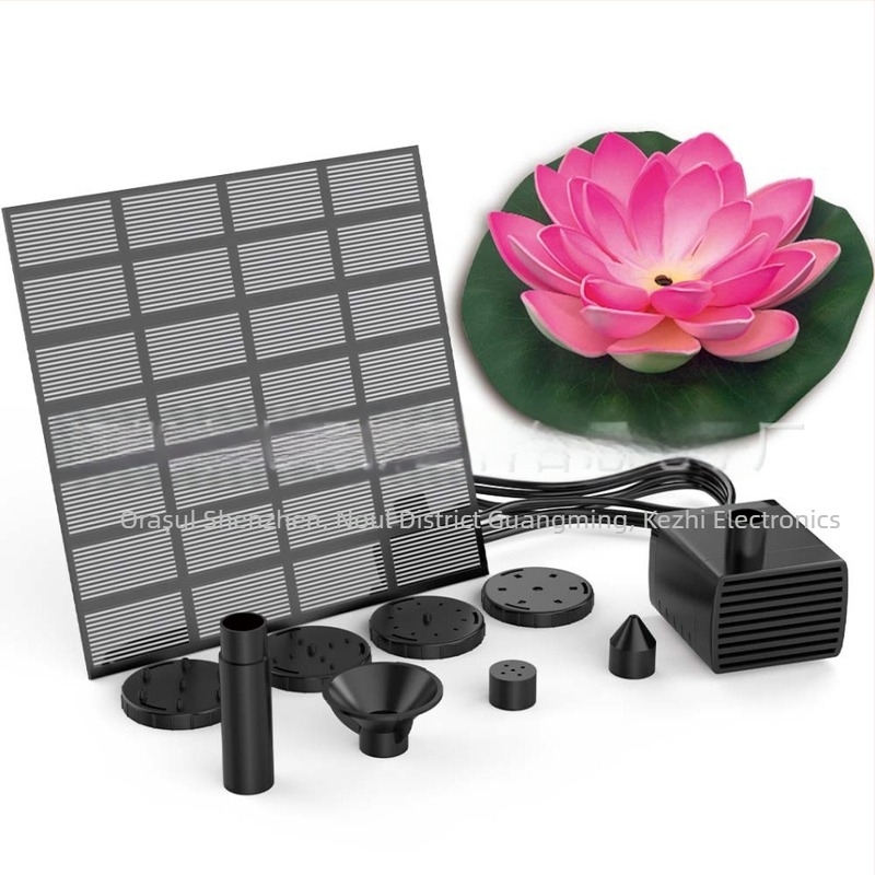 Set pompă de apă solară pentru fântână de grădină, cu design de lotus