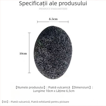 Piatră de pilit pentru călcâie din piatră vulcanică – Formă ovală; Brand: Six Miles Shop; Material: Piatră vulcanică; Formă: Ovală; Cantitate în cutie: 500; Importat: Nu