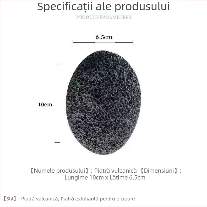 Piatră de pilit pentru călcâie din piatră vulcanică – Formă ovală; Brand: Six Miles Shop; Material: Piatră vulcanică; Formă: Ovală; Cantitate în cutie: 500; Importat: Nu