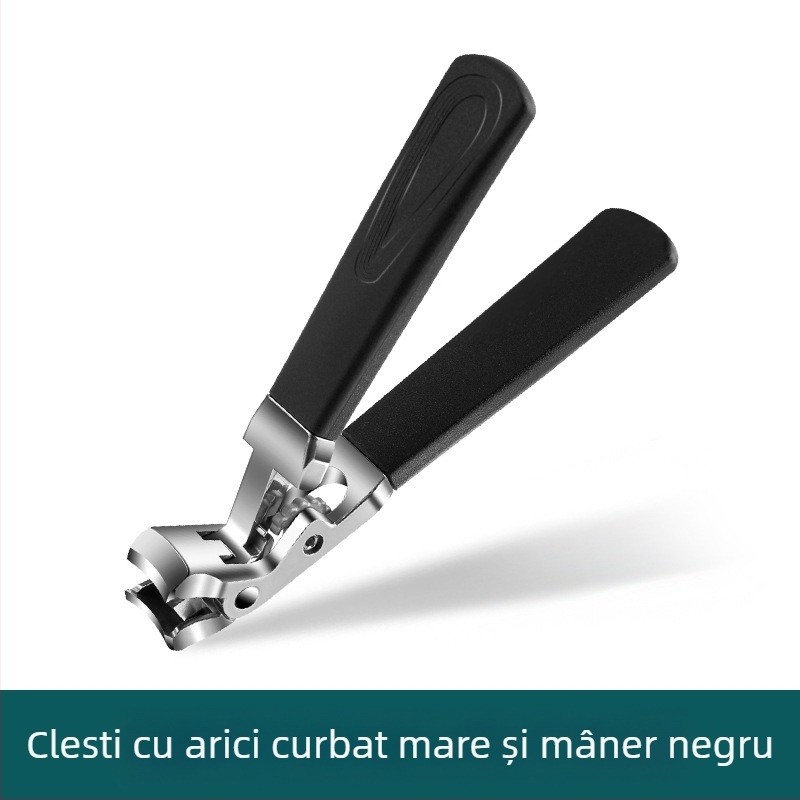 Clește de unghii cu design unghiular și mâner lung – deschidere mare, gură plată, pentru uz casnic, portabil