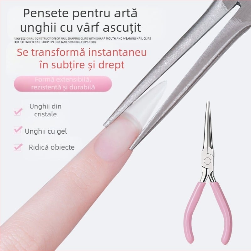 Clește pentru modelare unghii cu fălci ascuțite – instrument pentru extinderea unghiilor, oțel inoxidabil, Tide (Beauty), OEM