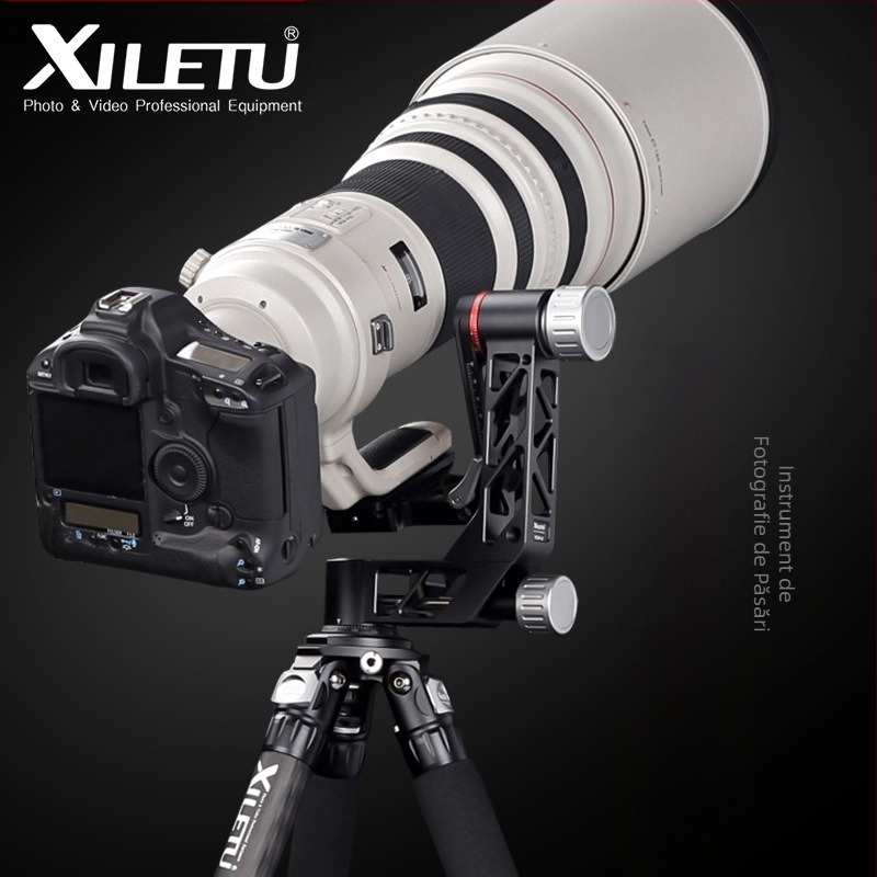 Xiletu XGH3 Cantilever Head – Cap de trepied ultra-ușor pentru DSLR/Teleobiectiv, aliaj de aluminiu, 0,99 kg, pentru camere DSLR și teleobiective