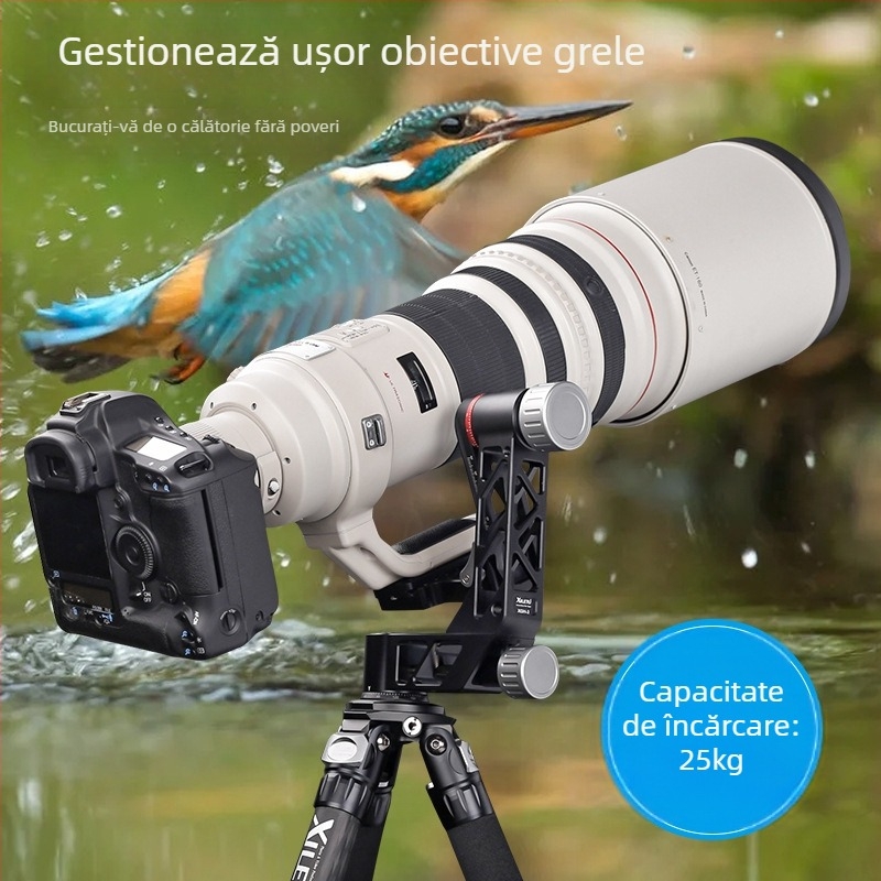 Xiletu XGH3 Cantilever Head – Cap de trepied ultra-ușor pentru DSLR/Teleobiectiv, aliaj de aluminiu, 0,99 kg, pentru camere DSLR și teleobiective
