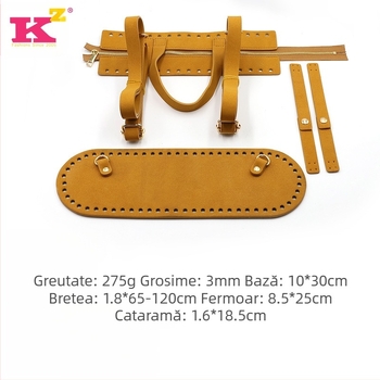 Set materiale curea de umăr pentru geantă – PU piele, lanț fermoar, pachet materiale, primăvară 2024