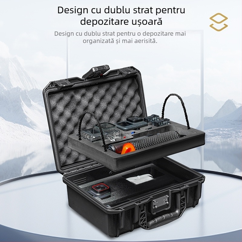 Cutie de stocare pentru cameră cu încuietoare cu parolă, PP, 10 L, IP67 impermeabil, compatibil GoPro HERO, DJI Action Pocket, Shadow Stone Ace Pro
