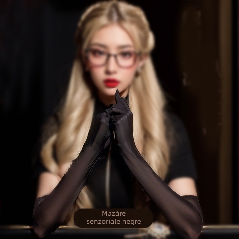 Mănuși din nailon pentru degete, accesorii decorative transparente, design monocrom, pentru femei, toate anotimpurile