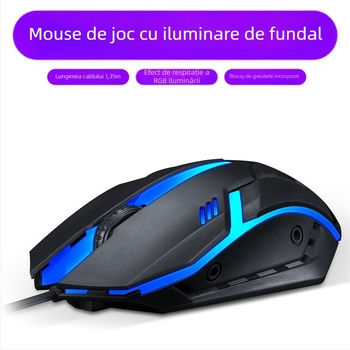 Mouse optic USB cablat, iluminat, 1600 DPI, 3 butoane, model H15