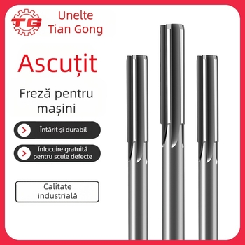 Reamer Tiangong cu ax drept, H7, degrosare, oțel rapid, oțel aliat, bază plată