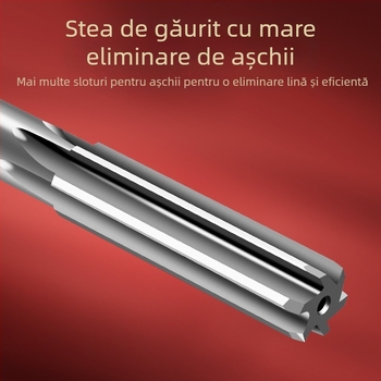 Reamer Tiangong cu ax drept, H7, degrosare, oțel rapid, oțel aliat, bază plată