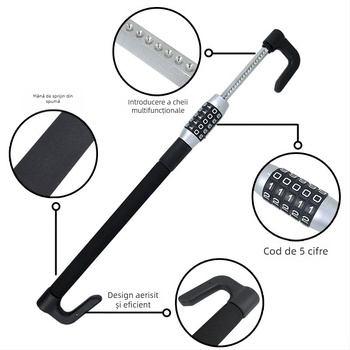 Încuietoare pentru pedală auto, universală, pentru ambreiaj, accelerație și frână, corp metalic, cilindru din cupru, model XC-F034