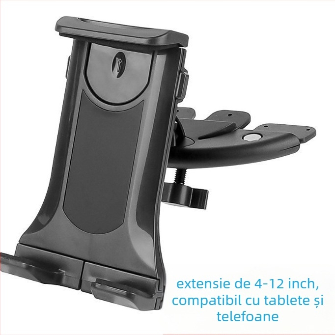 Suport auto pentru telefon și tabletă cu port CD, model CD+PZ1, plastic, personalizare disponibilă