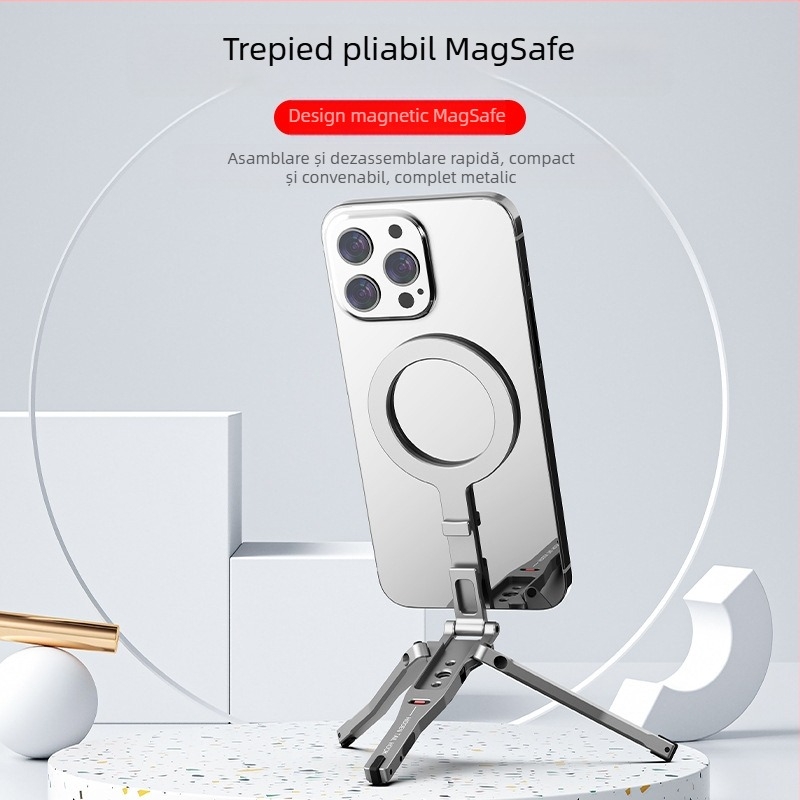 Neutral MagSafe Mantis Stand — trepied pliabil universal pentru telefoane, aliaj de aluminiu, MOQ imprimare siglă 1000