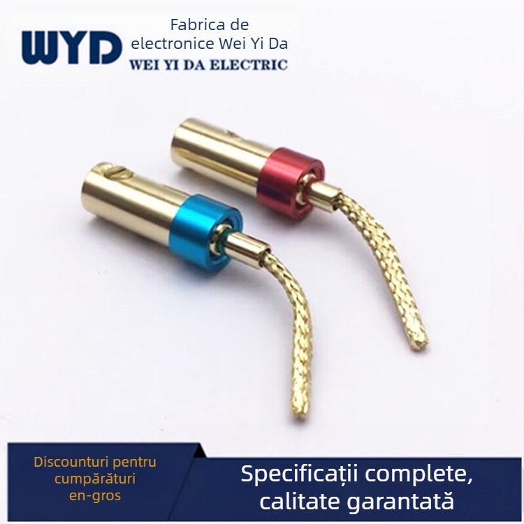 Weiweida conector audio/video – conector banană fără sudură, fir torsadat din cupru, contact placat cu aur; temperatură de lucru 10