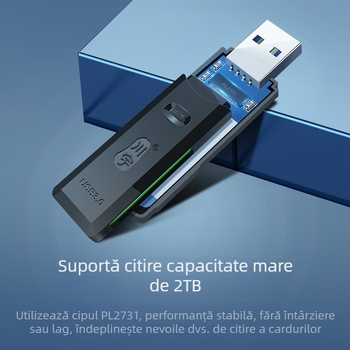 C396 Cititor USB 3.0, 2 în 1 pentru TF/SD