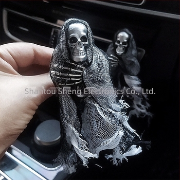 Tabletă de parfum pentru mașină, cu motiv craniu de Halloween, clips pentru aer, parfum floral, conținut sub 5 ml, volatilizare 1-15 zile