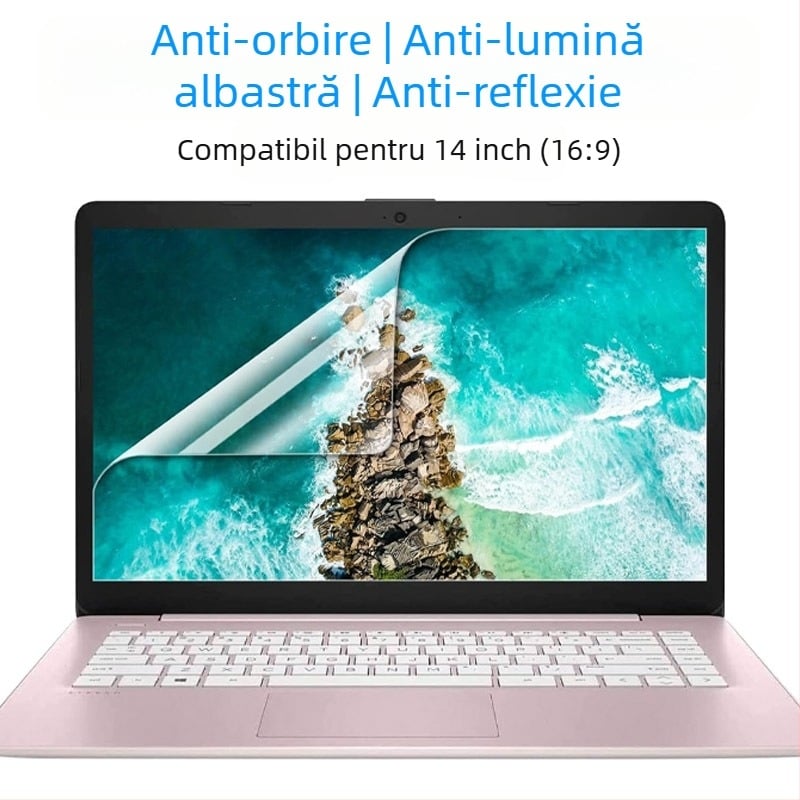 Folie de protecție a ecranului pentru notebookuri și desktopuri | PET material, anti-lumină albastră, anti-reflexie, tratat de suprafață