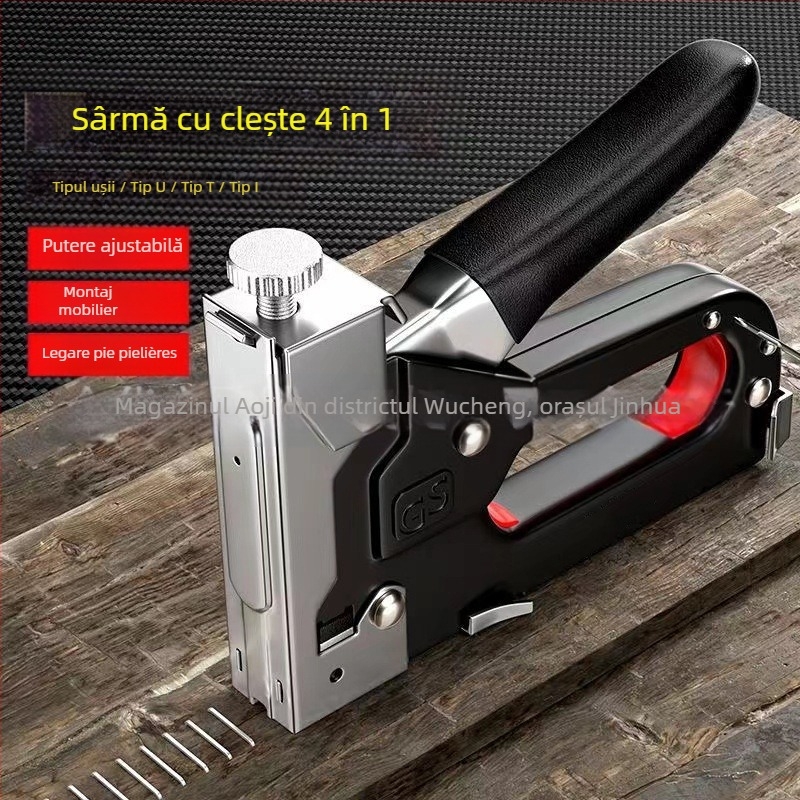 Pistol cuie manual pentru tâmplărie și mobilier – seria uneltelor manuale; 100 unități de legare, 1000 de cuie pe cutie