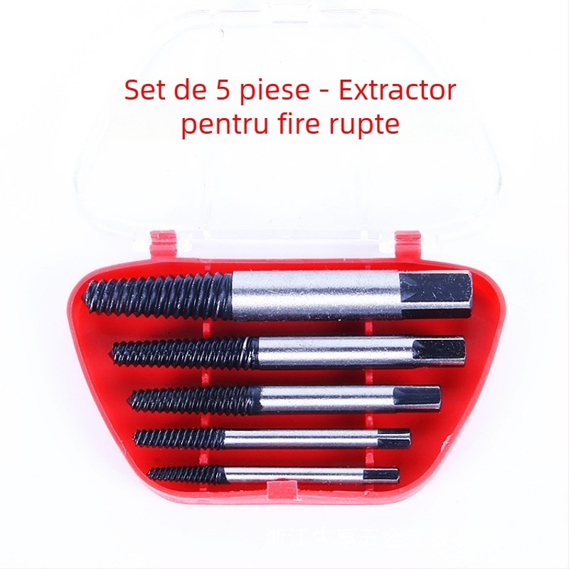 Set de extractoare pentru șuruburi rupte, format din 5 piese
