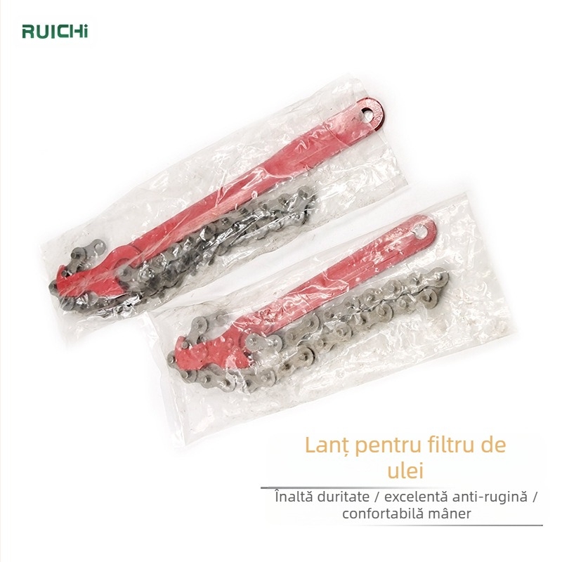 Cheie reglabilă pentru filtru de ulei, tip lanț, din oțel unelte