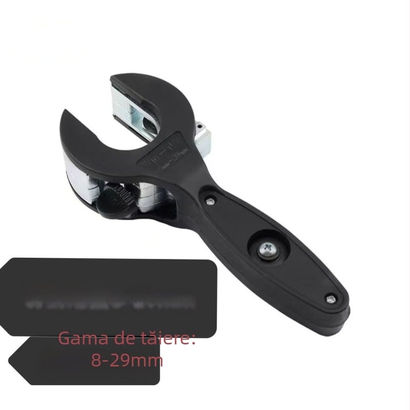 Tăietor de țevi mic cu mecanism cu clichet, din oțel inoxidabil, pentru țevi din cupru și aluminiu, diametru de tăiere 8-29 mm