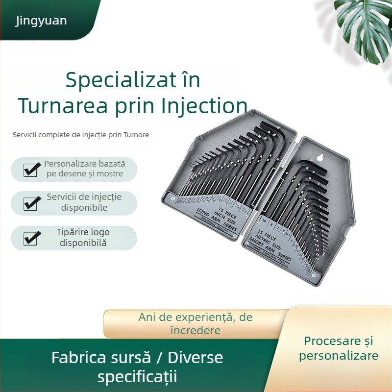 Set de 30 piese chei hexagonale, din oțel cu carbon înalt