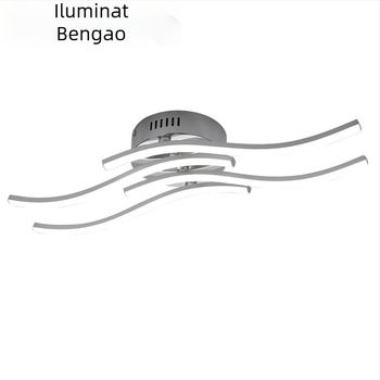 LED plafon cu patru valuri pentru living și dormitor, design modern minimalist, corp din aluminiu, 85–265V, CRI ≥90, acoperă 10–15㎡